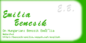 emilia bencsik business card